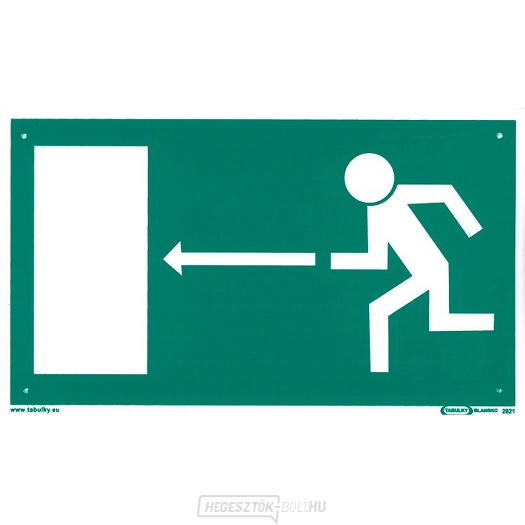 Menekülési kijárat balra 210x123mm - műanyag lemez