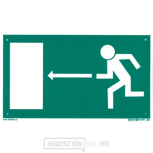 Menekülési kijárat balra 210x123mm - műanyag lemez Menekülési kijárat balra 210x123mm - műanyag lemez gallery main image