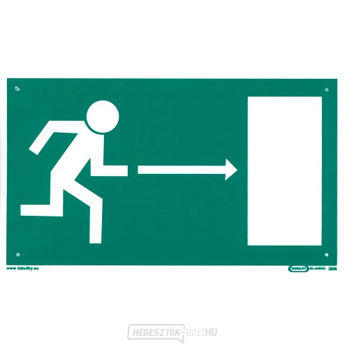 Menekülési kijárat jobbra 210x123mm - műanyag lemez