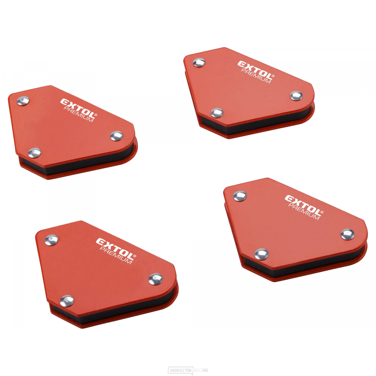 Mágneses négyzethegesztő mini, 4 darabos készlet, 45°-90°-135°, terhelhetőség 4kg-ig