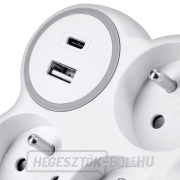Solight csatlakozódoboz, 3x 16A, USB töltő A+C, fehér-szürke náhled