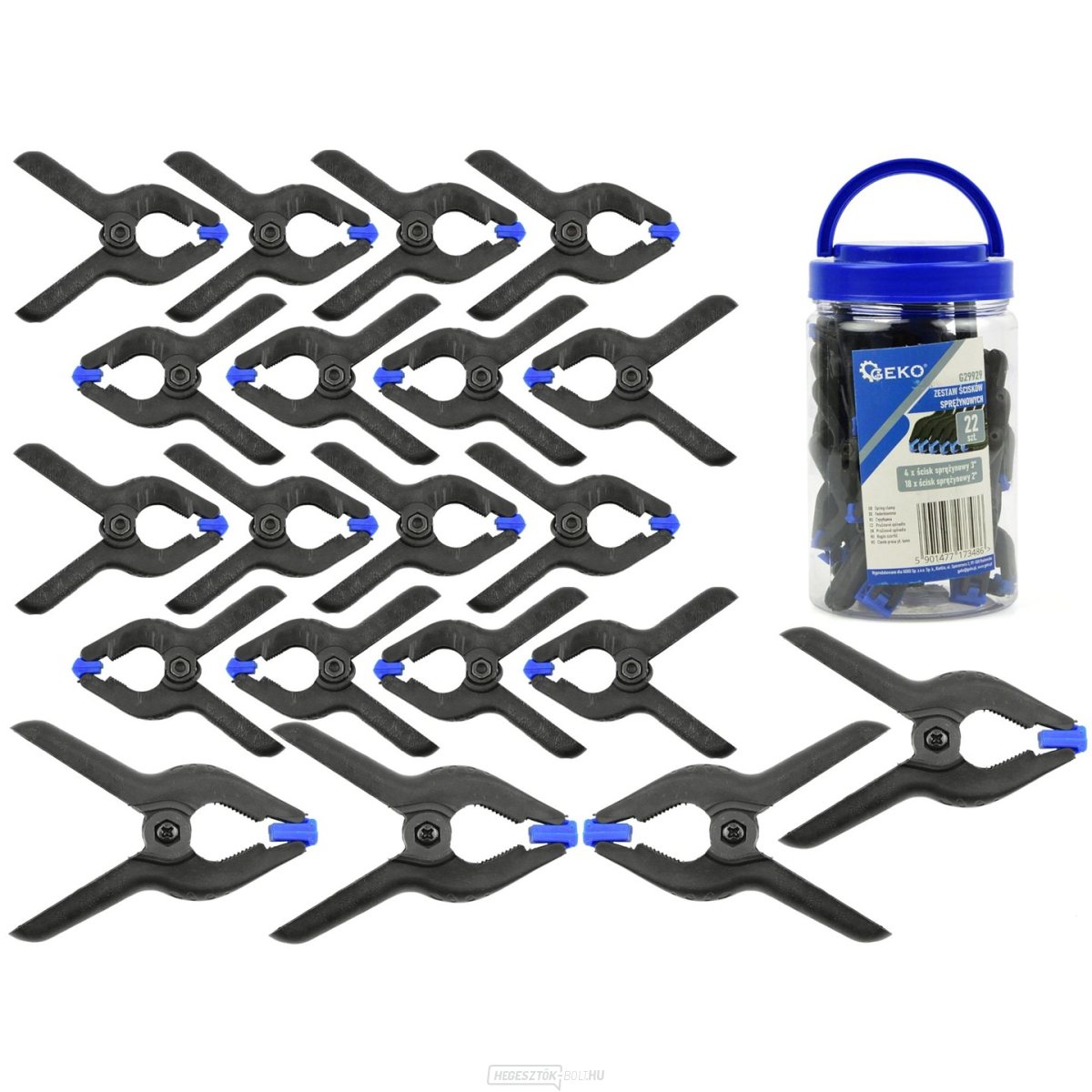 GEKO rugós bilincs készlet - 22 db