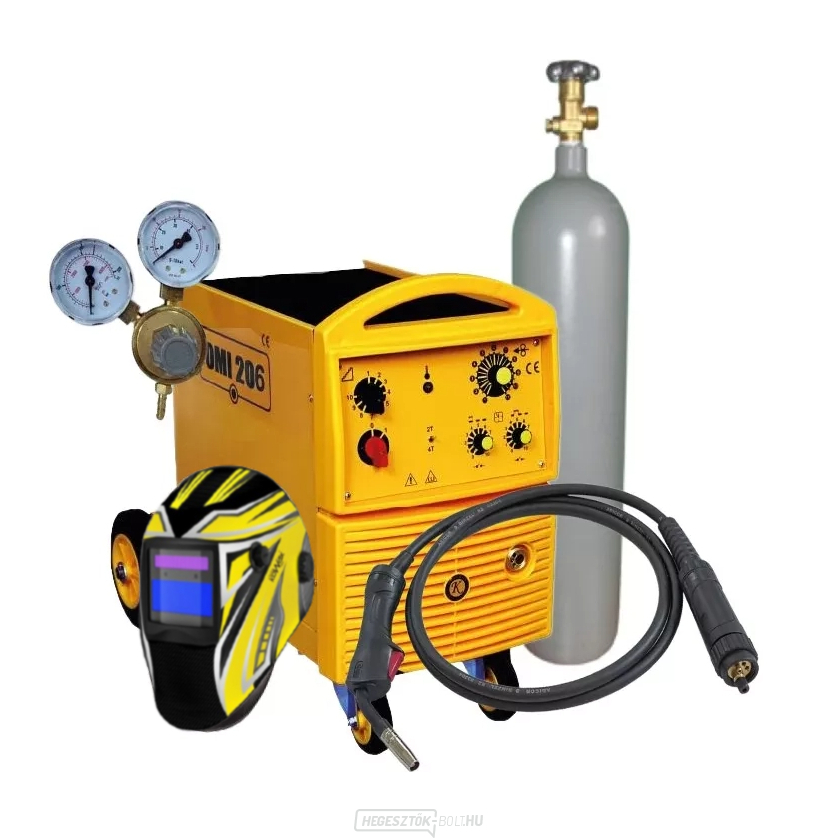 OMI 206i félautomata hegesztő + pisztoly + szelep + sisak + teli CO2 palack