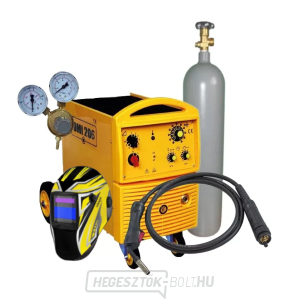 OMI 206i félautomata hegesztő + pisztoly + szelep + sisak + teli CO2 palack OMI 206i félautomata hegesztő + pisztoly + szelep + sisak + teli CO2 palack gallery main image