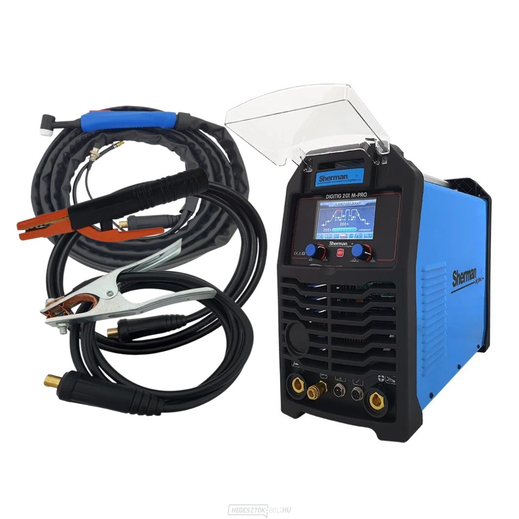 Sherman DIGITIG 201 M-PRO + pisztoly + hegesztőkábelek