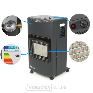 GEKO gázfűtő 4,2 kW szűkítővel és tömlővel ellátott készletben GEKO gázfűtő 4,2 kW szűkítővel és tömlővel ellátott készletben gallery main image