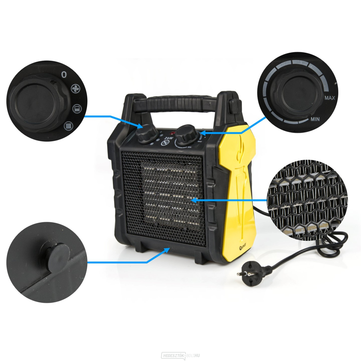 GEKO kerámia elektromos fűtőtest - 2kW GEKO kerámia elektromos fűtőtest - 2kW gallery main image