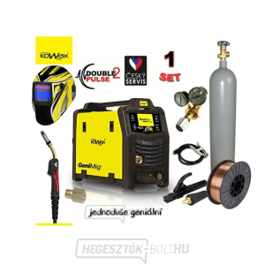 Kowax Genimig 240DP + 4M-es zseblámpa + 3M-es kábelek + szelep + sisak + vezeték + teli CO2 palack Kowax Genimig 240DP + 4M-es zseblámpa + 3M-es kábelek + szelep + sisak + vezeték + teli CO2 palack gallery main image