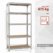 KREATOR KRT674001 - Fém polc 180 x 90 x 40cm, 5 polc, 875kg Előnézet 