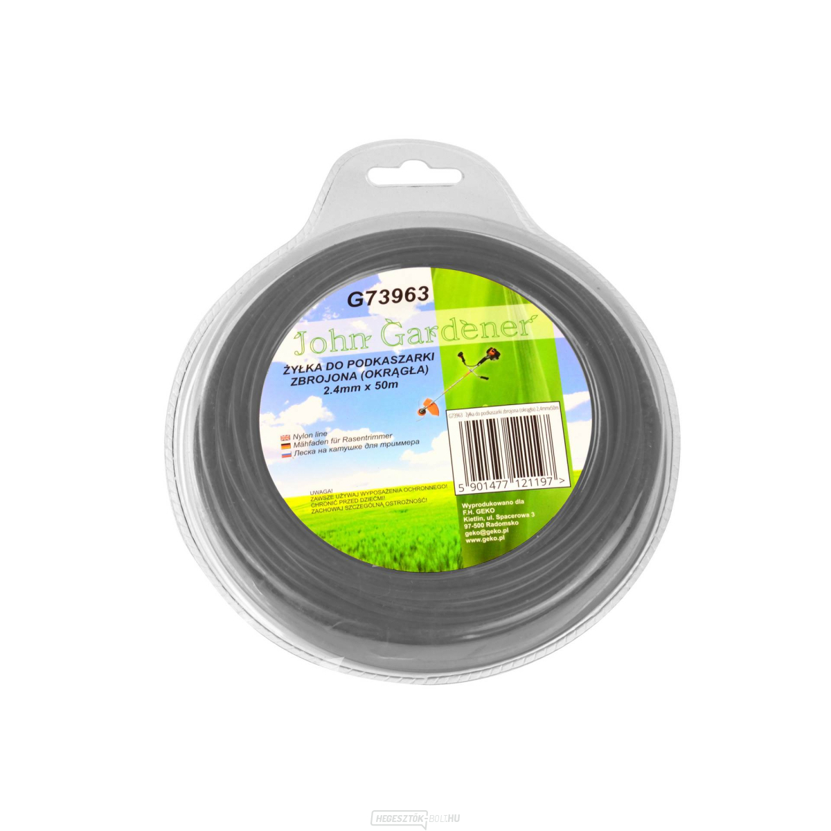 Geko Vágószál átmérője 2,4 mm, hossza 50 m, kerek keresztmetszetű