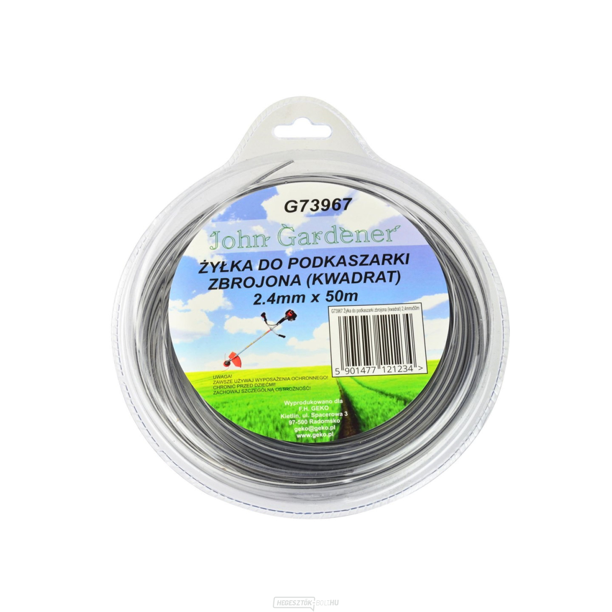 Geko vágószál átmérője 2,4 mm, hossza 50 m, négyzet keresztmetszetű