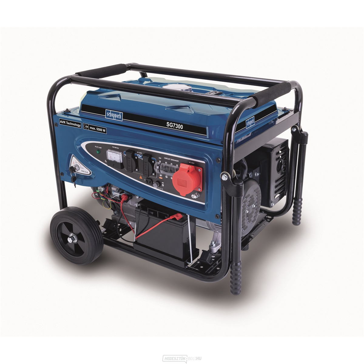 Scheppach SG 7300 Frame generátor 5500 W AVR szabályozással és elektromos indítással