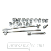 Dugókulcs készlet, 21 darabos, 3/4