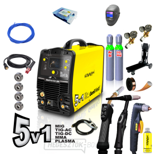 KOWAX GeniWeld®5in1 200 + PANTER sisak + CO2 csökkentő szelep + Ar+CO2 csökkentő szelep + teli CO2 nyomáspalack 8l  KOWAX GeniWeld®5in1 200 + PANTER sisak + CO2 csökkentő szelep + Ar+CO2 csökkentő szelep + teli CO2 nyomáspalack 8l  gallery main image