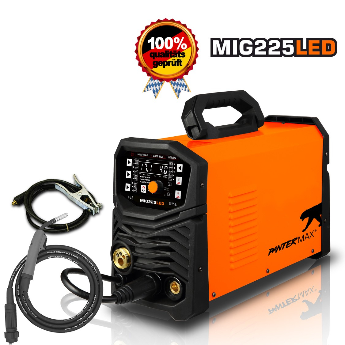 PANTERMAX MIG225LED inverteres MIG/TIG/MMA hegesztőgép