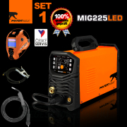 PANTERMAX MIG225LED inverteres hegesztőgép MIG/TIG/MMA + 3m kábel + motorháztető + fáklya Előnézet 
