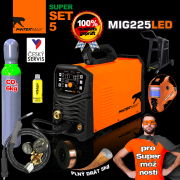 PANTERMAX MIG225LED inverter MIG/TIG/MMA hegesztő + tető + kábelek + zseblámpa + Co2 palack + piros. Szelep + alváz  Előnézet 