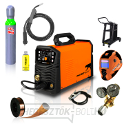 PANTERMAX MIG225LED inverteres hegesztő MIG/TIG/MMA + Sisak + Kábelek + Pisztoly + teli Co2 palack + Piros. Szelep + Alváz  PANTERMAX MIG225LED inverteres hegesztő MIG/TIG/MMA + Sisak + Kábelek + Pisztoly + teli Co2 palack + Piros. Szelep + Alváz  náhled