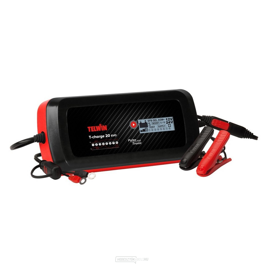 Telwin T-Charge 20 EVO mikroprocesszoros autóakkumulátor-töltő
