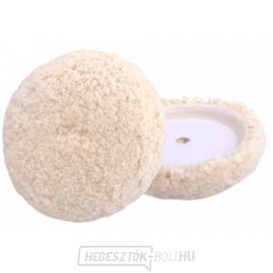 Gyapjú polírozó korong, T240, ⌀190 mm, 4 rétegű 100% gyapjú, tépőzár ⌀150 mm Gyapjú polírozó korong, T240, ⌀190 mm, 4 rétegű 100% gyapjú, tépőzár ⌀150 mm gallery main image