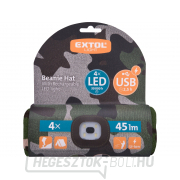 Kupak fejlámpával 4x45lm, USB töltés, terepszínű, univerzális méret náhled