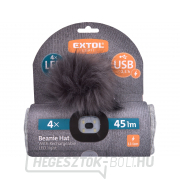 Fejlámpás sapka 4x45lm, USB töltés, világosszürke pomponnal, univerzális méret Fejlámpás sapka 4x45lm, USB töltés, világosszürke pomponnal, univerzális méret náhled