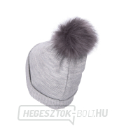 Fejlámpás sapka 4x45lm, USB töltés, világosszürke pomponnal, univerzális méret Előnézet 