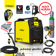 KOWAX GeniTig® 220AC/DC LCD + T26A hegesztőpisztoly 4m + kábel. 3m + tömlő + kupak + szelep + teli AR palack + alváz Előnézet 