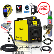 KOWAX GeniTig® 220AC/DC LCD + T26A hegesztőpisztoly 4m + kábel. 3m + tömlő + kupak + szelep + teli AR palack + alváz Előnézet 