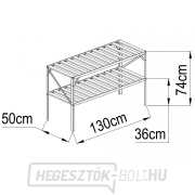 AL polc LANITPLAST 130x50 cm-es dupla polc ezüst GSB2 LG2632 Előnézet 