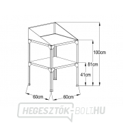 Acélpolc LANITPLAST 60x60x41/81 cm dupla polc ezüst GSE3 LG2712 LG2712 Előnézet 