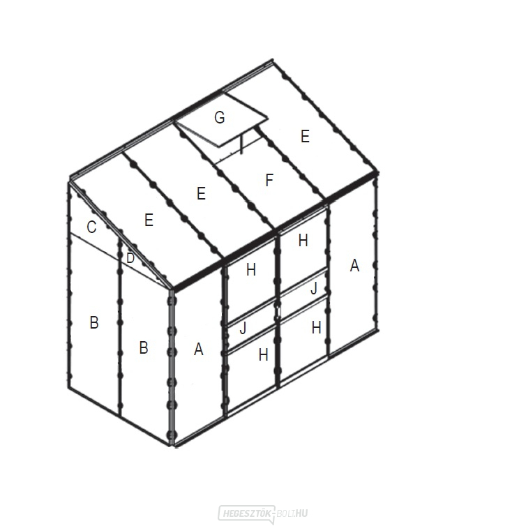 Csere üvegezés üvegházhoz VITAVIA IDA 3300 PC 6 mm LG3080 IDA 3300 PC 6 mm LG3080