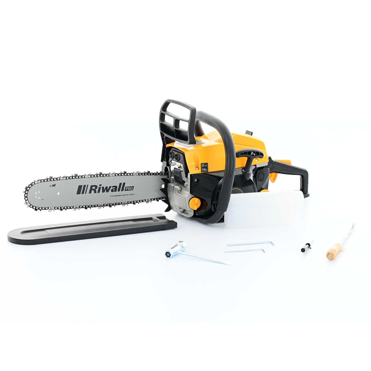 Riwall PRO RPCS 5140 SET láncfűrész benzinmotorral 49 cc + tartalék lánc + kesztyű + védőszemüveg Előnézet 