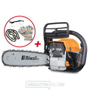 Riwall PRO RPCS 5140 SET láncfűrész benzinmotorral 49 cc + tartalék lánc + kesztyű + védőszemüveg