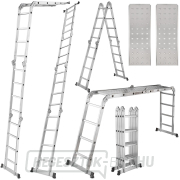 Többcélú csuklós létra 4,7m + 2 vas platform GEKO náhled