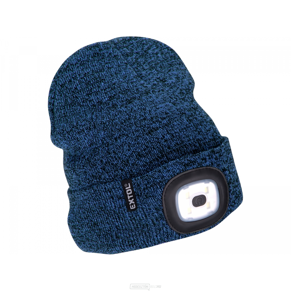 sapka fejlámpával 4x45lm, USB töltés, kék/fekete, univerzális méret