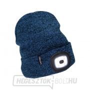 sapka fejlámpával 4x45lm, USB töltés, kék/fekete, univerzális méret sapka fejlámpával 4x45lm, USB töltés, kék/fekete, univerzális méret gallery main image