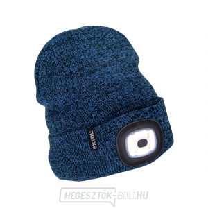 sapka fejlámpával 4x45lm, USB töltés, kék/fekete, univerzális méret sapka fejlámpával 4x45lm, USB töltés, kék/fekete, univerzális méret gallery main image