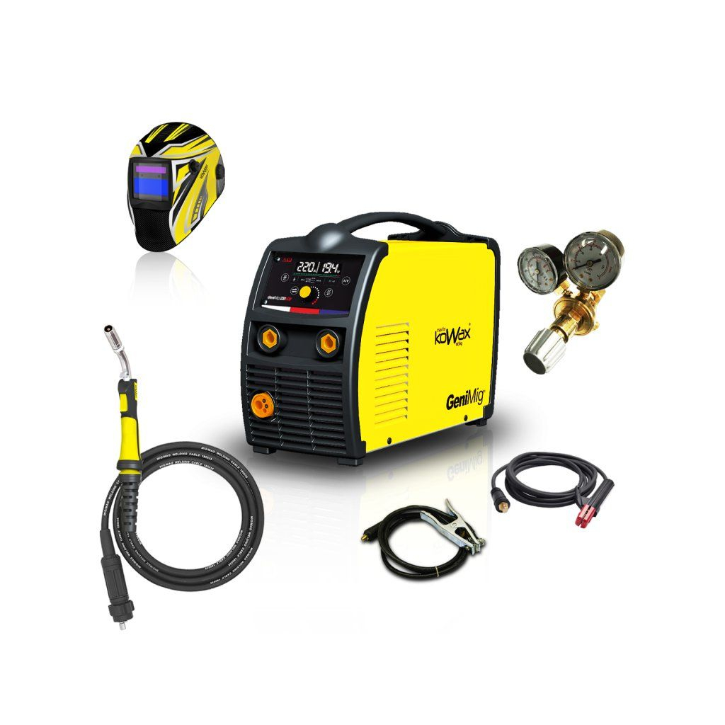 KOWAX GeniMig®220LCD + égő + kábelek + piros. Szelep + motorháztető