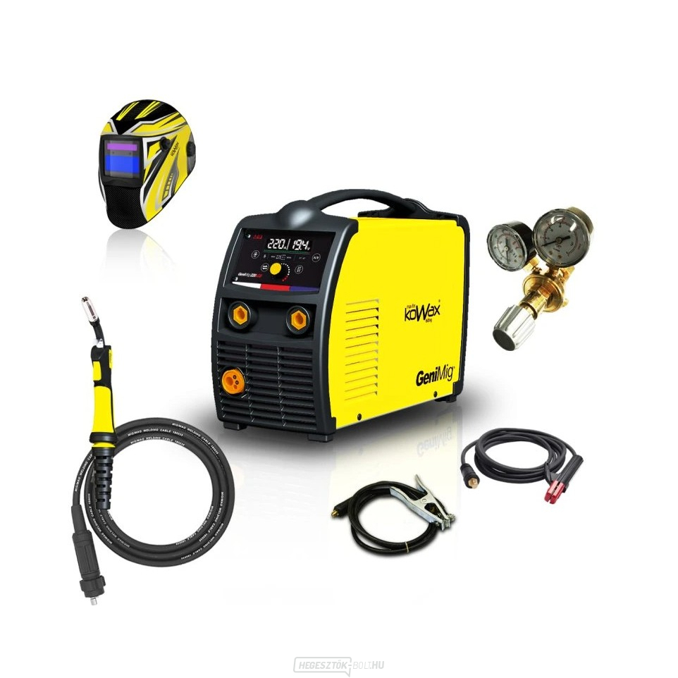 KOWAX GeniMig®220LCD + égő + kábelek + piros. Szelep + motorháztető