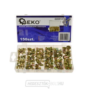 Acél szegecsanyák készlete GEKO 150 db Acél szegecsanyák készlete GEKO 150 db gallery main image