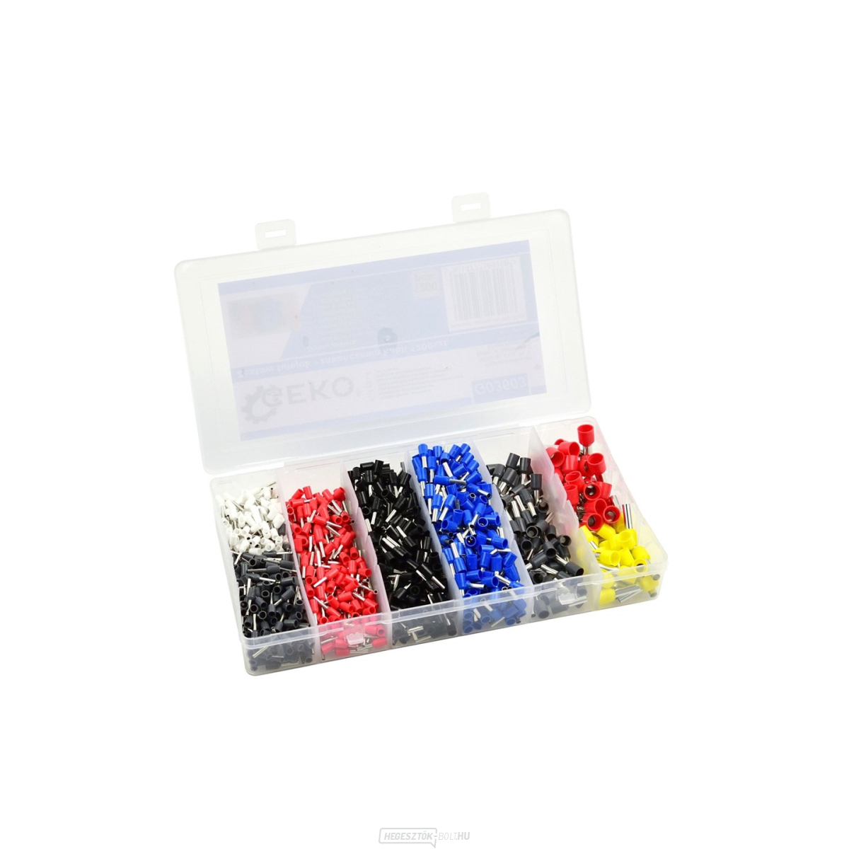 Szigetelt kábelhüvely készlet GEKO, 1200 db