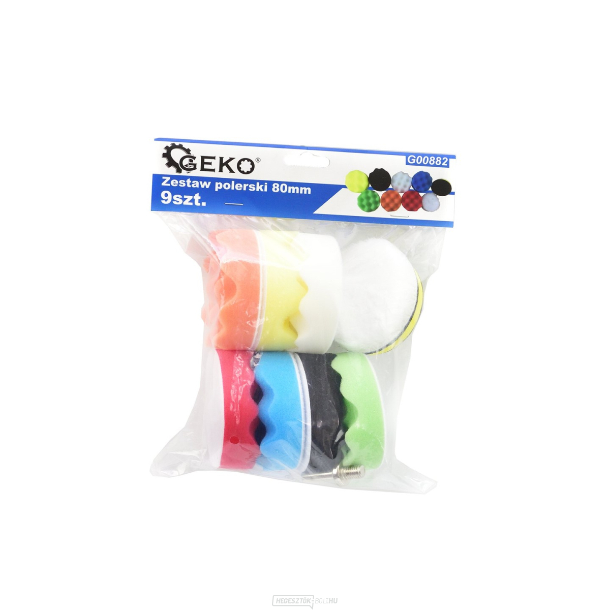 Polírozó rögzítőkészlet 80 mm, 9 db GEKO