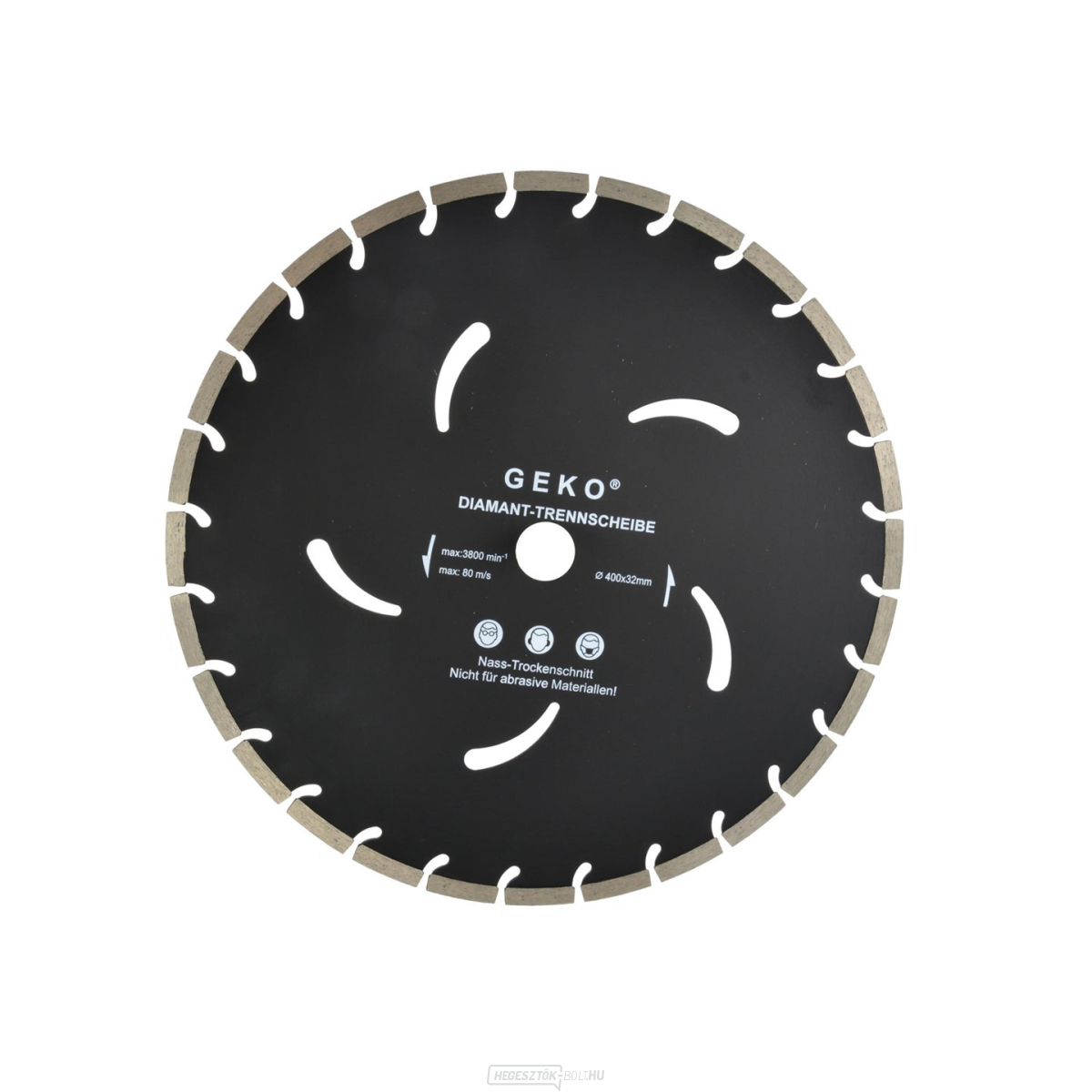 GEKO szegmens gyémánt vágótárcsa, 400x10x32mm