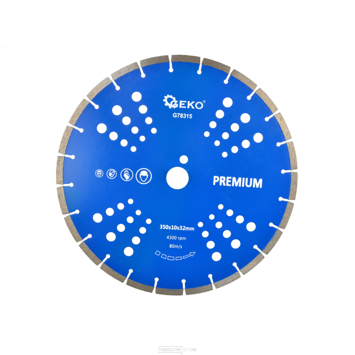 GEKO szegmens gyémánt vágótárcsa, 350x10x32mm