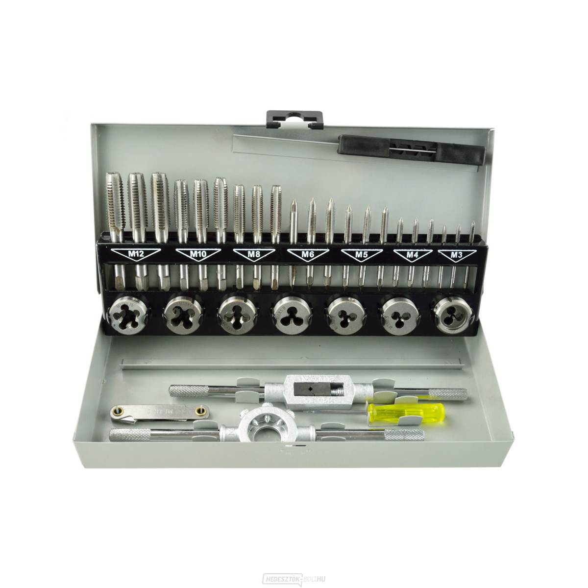 Csapfúró és menetes szem készlet M3-M12 32 db GEKO