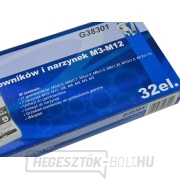 Menetfúró és menetmetsző készlet M3-M12, 32 darabos (10) Előnézet 