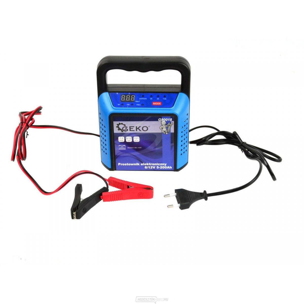 Elektronikus töltő 6/12V, 5-200Ah GEKO