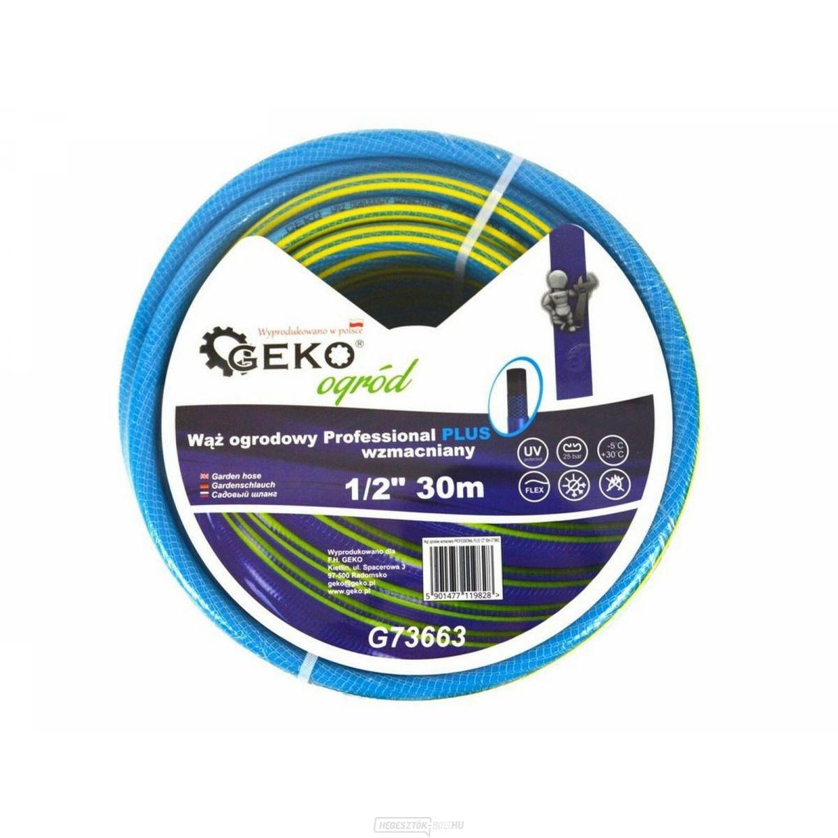Kerti tömlő PROFESSIONAL PLUS kék 1/2", 30 m GEKO