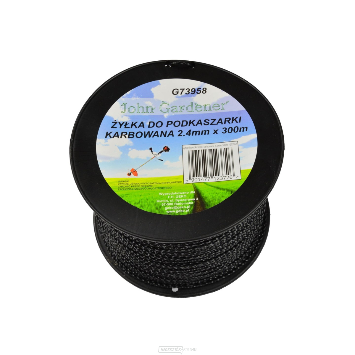 GEKO fűnyíró húr, 2,4mmx300m, hullámos profil